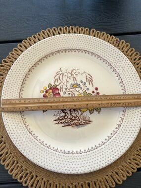 ROYAL Chippendale Cream Floral Porcelain Dinner Plate and bowl small chip